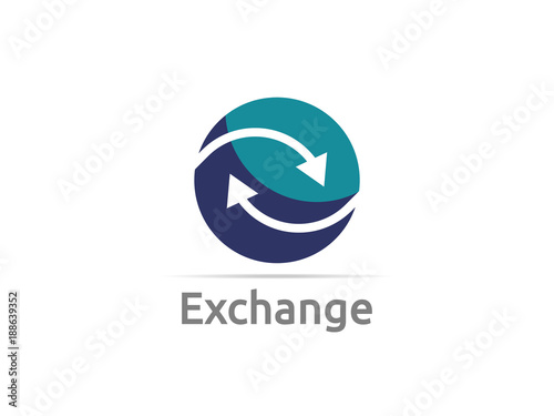 delivery logistic courier transport logo. exchange money finance service and internet thinks concept design.