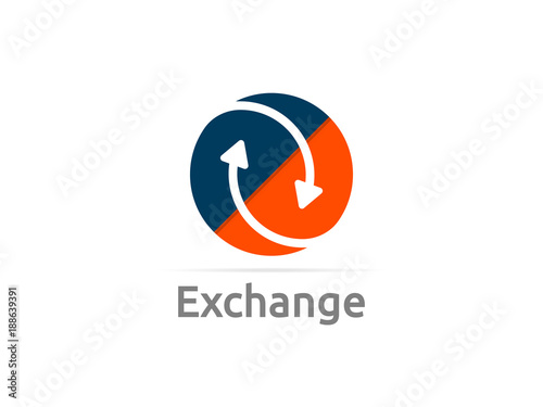 delivery logistic courier transport logo. exchange money finance service and internet thinks concept design.