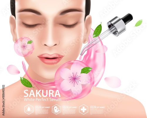 Sakura collagen solution Natural Skin Care Cosmetic.