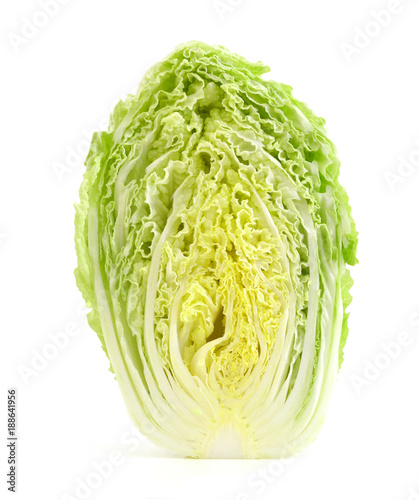 Slice of fresh chinese cabbage. Isolated on a white background © ImagesMy