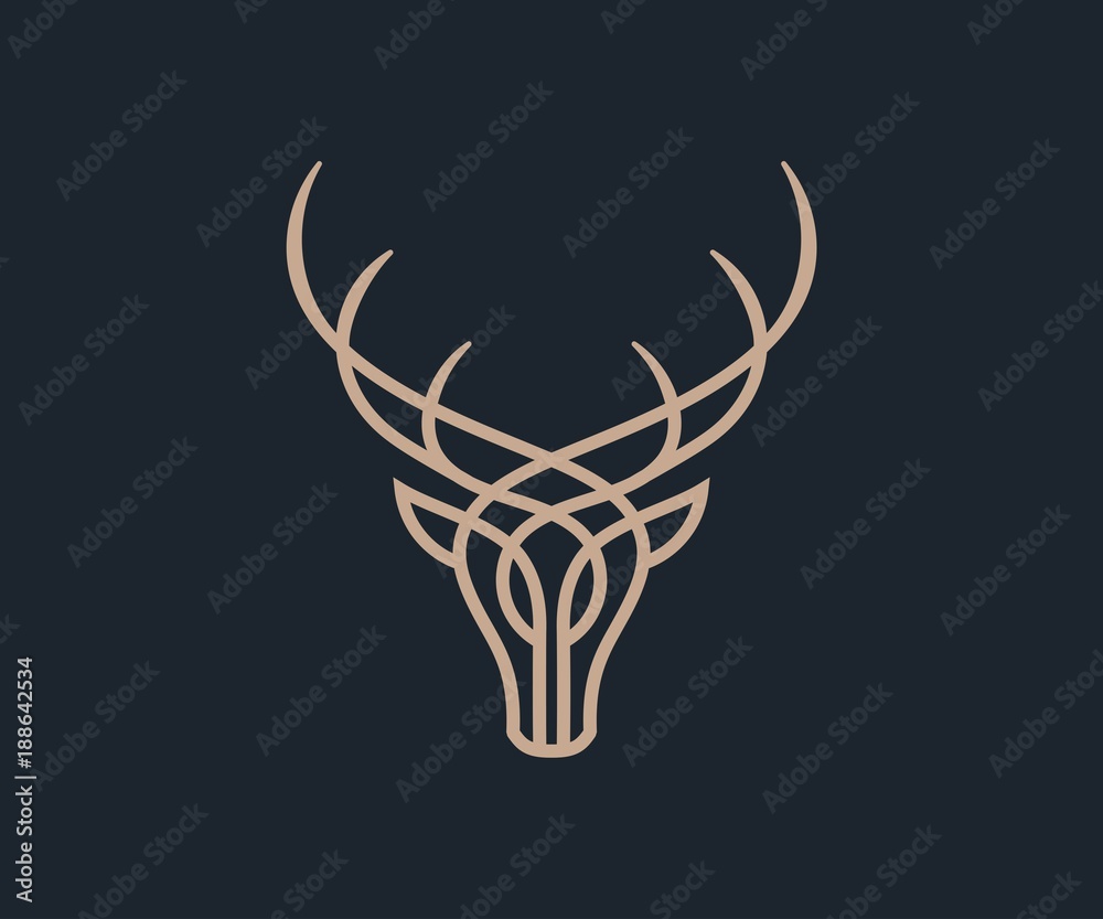 luxury dear logo icon vector