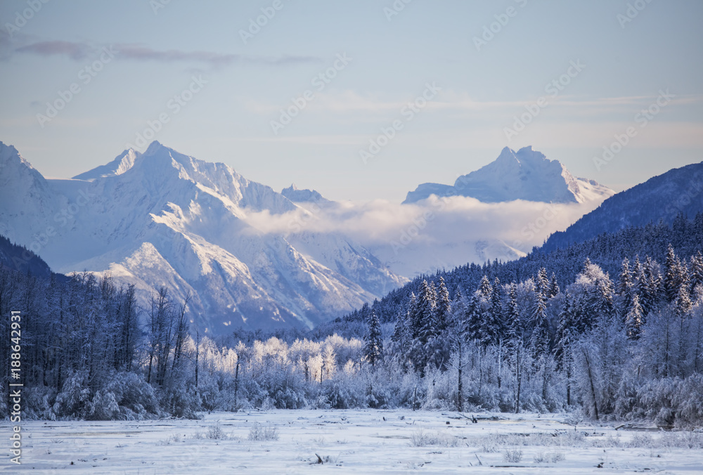 Chilkat Mountains in winter