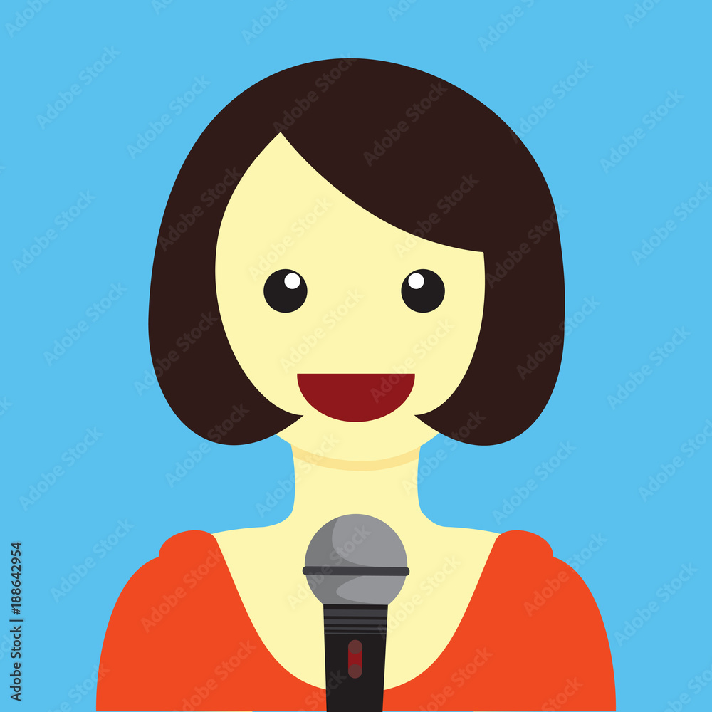 Lady Singing Cartoon Vector Illustration Graphic Lady Singing Cartoon Vector Illustration Graphic