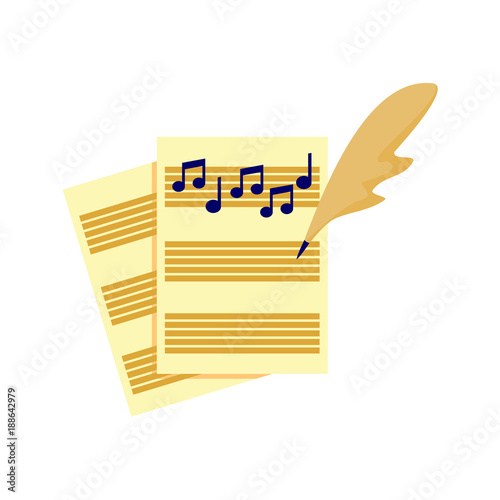 Writing Music Song Tablature Vector Illustration Graphic