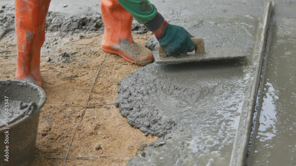 Cement mixer in construction site,Mixing cement for the preparation in construction site.