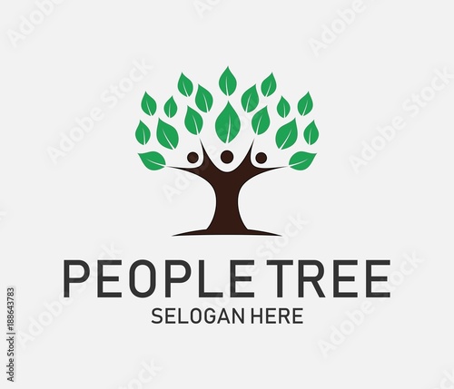 people tree logo icon. vector illustration