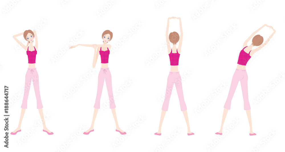 ヨガをする女性のイラスト ヨガをする女性のイラスト