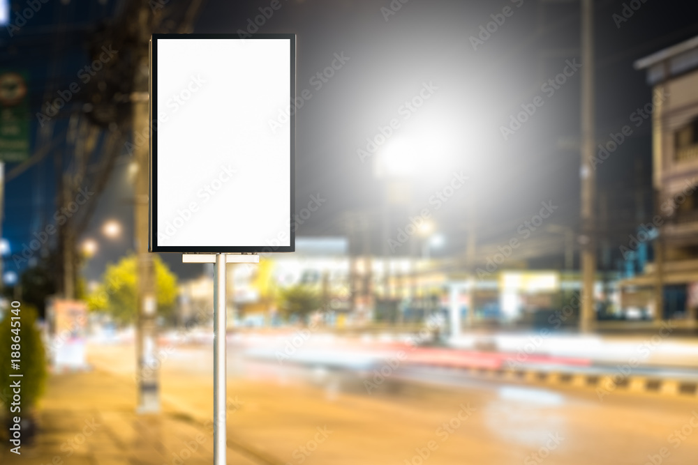 Blank advertising panel on a street. Blank advertising panel on a street.