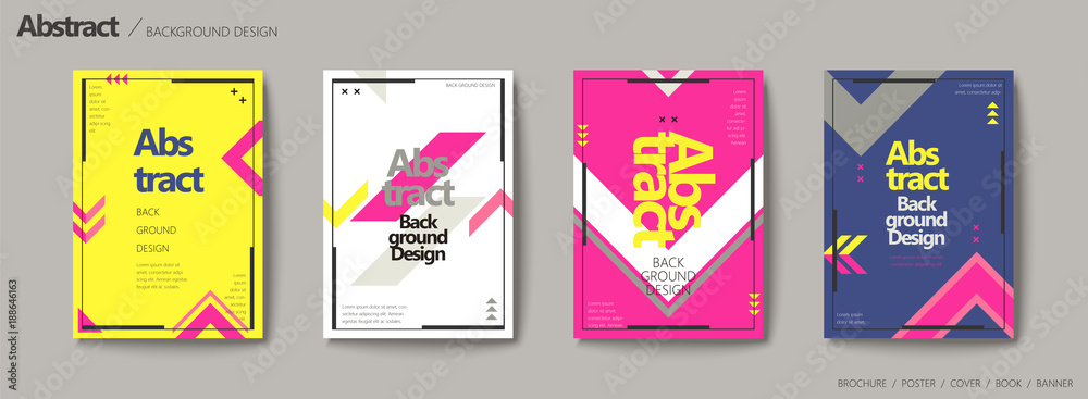 Plakat Zestaw broszur w stylu geometrycznym
