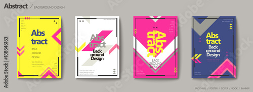 Plakat Zestaw broszur w stylu geometrycznym