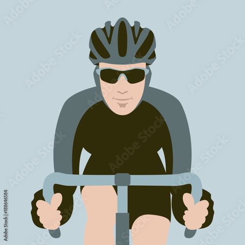 bicyclist  face vector illustration flat style front