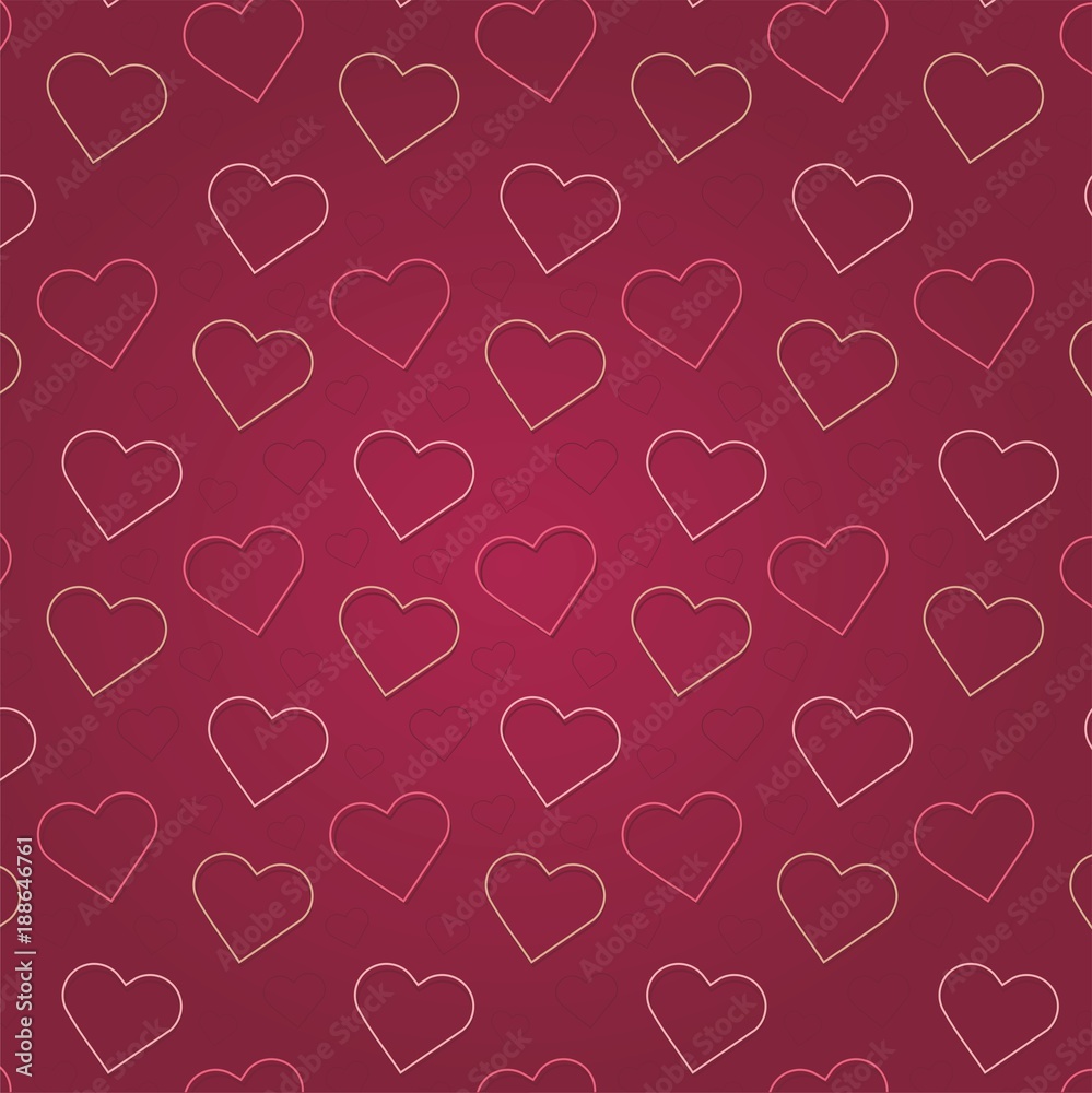   Pink Heart Pattern, background with hearts. 