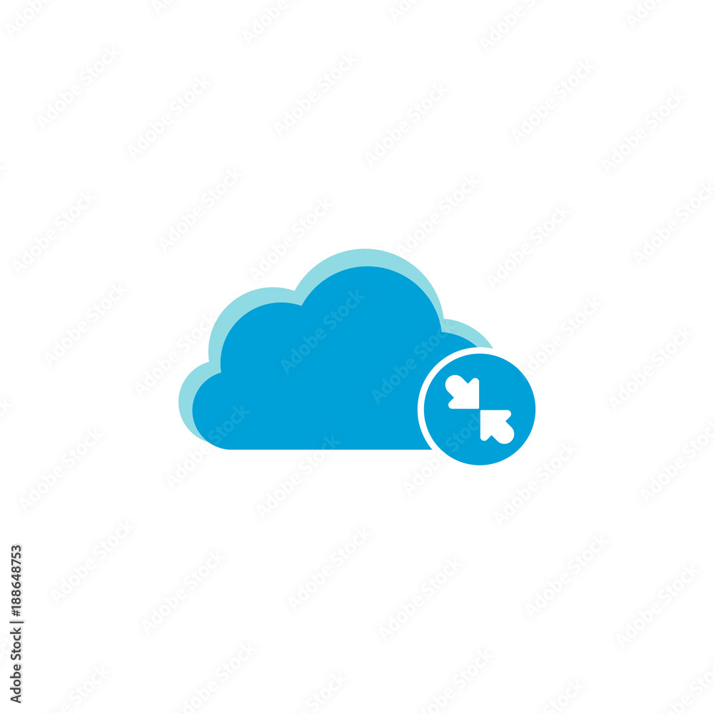 Cloud computing icon, decrease arrows icon Cloud computing icon, decrease arrows icon