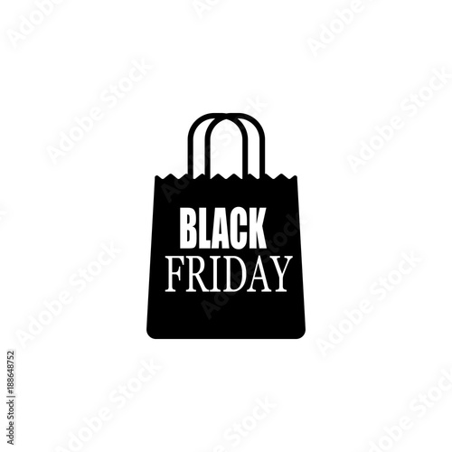 bag with the inscription black Friday icon. Element of sales sign icons. Premium quality graphic design icon. Signs, outline symbols collection icon for websites, web design