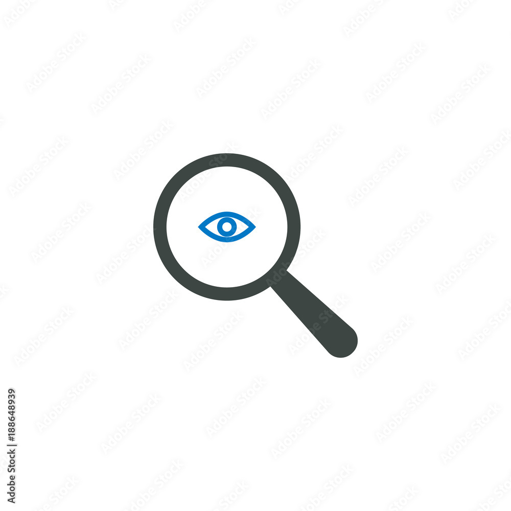 Magnifying glass icon, eye icon Magnifying glass icon, eye icon