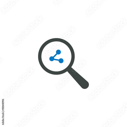 Magnifying glass icon, share social icon