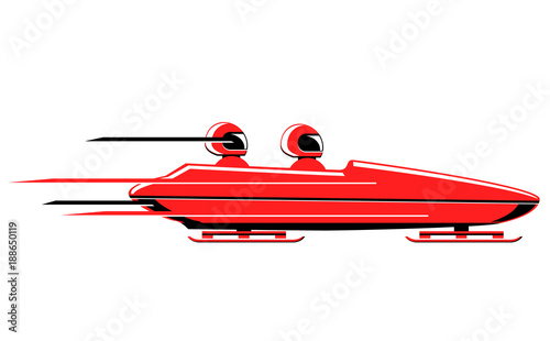 Speeding bobsled vector icon