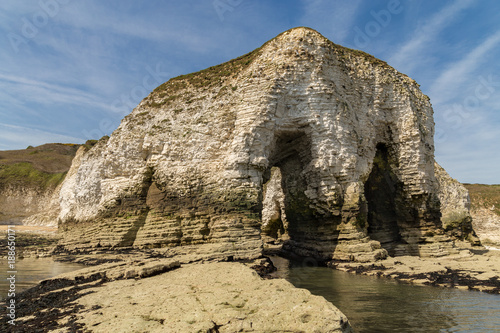 The cliffs of Selwicks Bay in Flamborough Head near Bridlington, East Riding of Yorkshire, UK photo