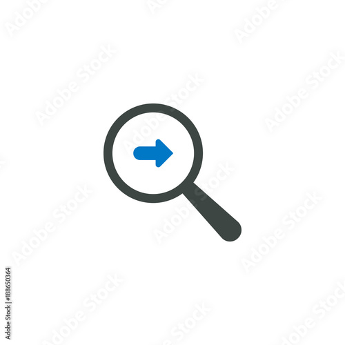 Magnifying glass icon, right arrow icon