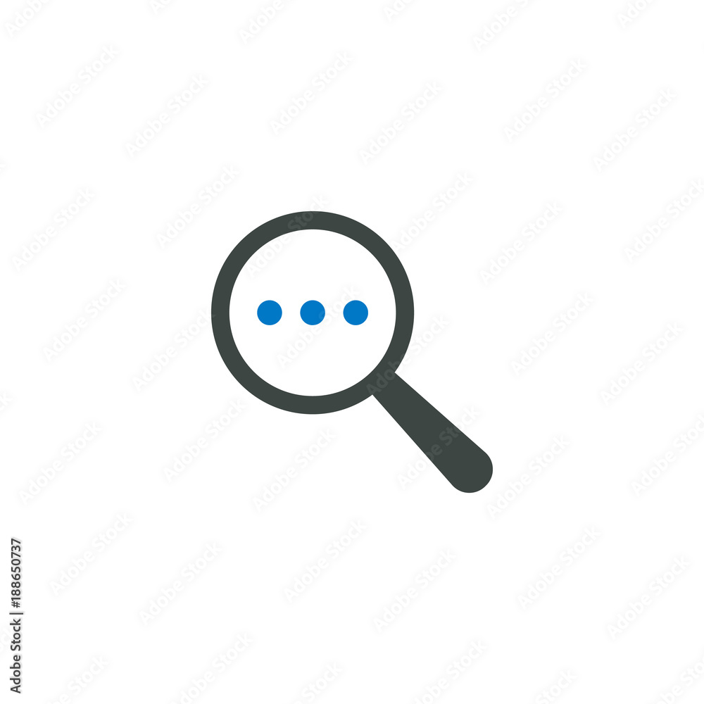 Magnifying glass icon, three dots icon Magnifying glass icon, three dots icon