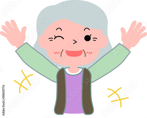 beautiful grandmother happy.eps