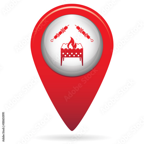 Brazier grill with kebab icon