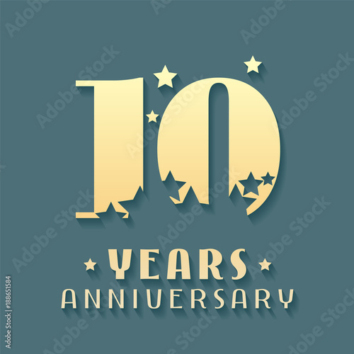 10 years anniversary vector icon, symbol, logo