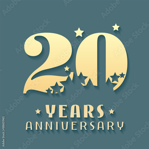 20 years anniversary vector icon, symbol, logo