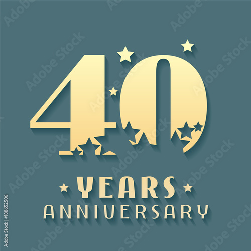 40 years anniversary vector icon, symbol, logo