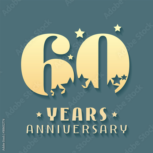 60 years anniversary vector icon, symbol, logo