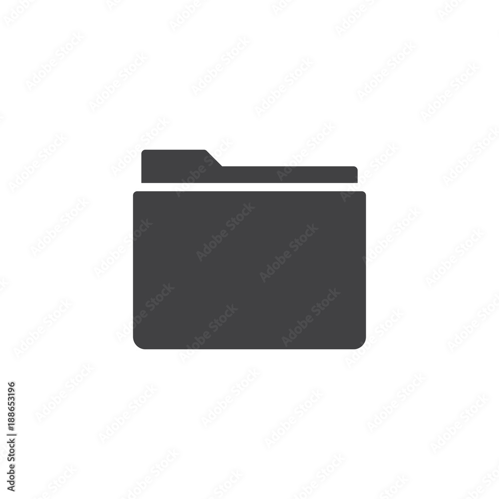 Folder icon vector, filled flat sign, solid pictogram isolated on white. Symbol, logo illustration. Folder icon vector, filled flat sign, solid pictogram isolated on white. Symbol, logo illustration.