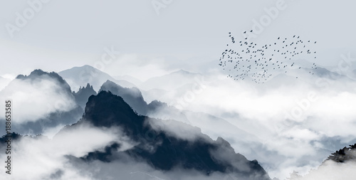 Fototapeta Naklejka Na Ścianę i Meble -  Mount Huangshan Qifeng rocks sea scenery