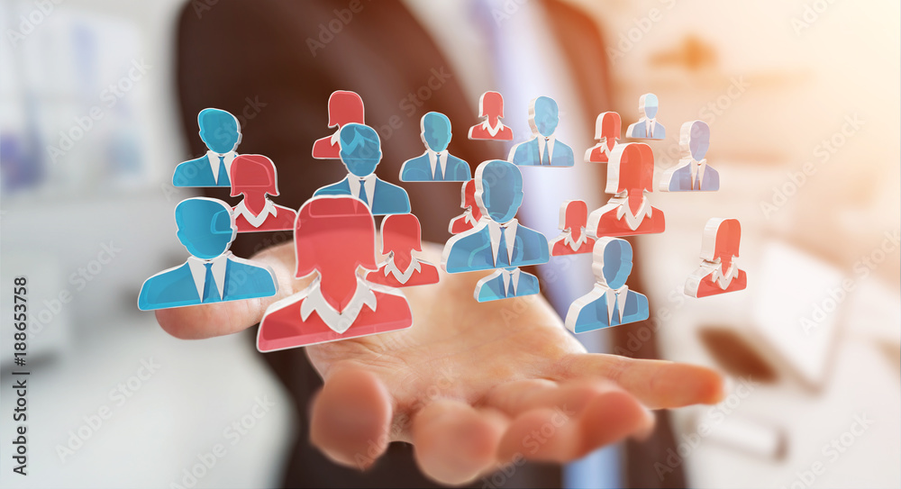 Businessman recruiting candidate for a job 3D rendering Businessman recruiting candidate for a job 3D rendering