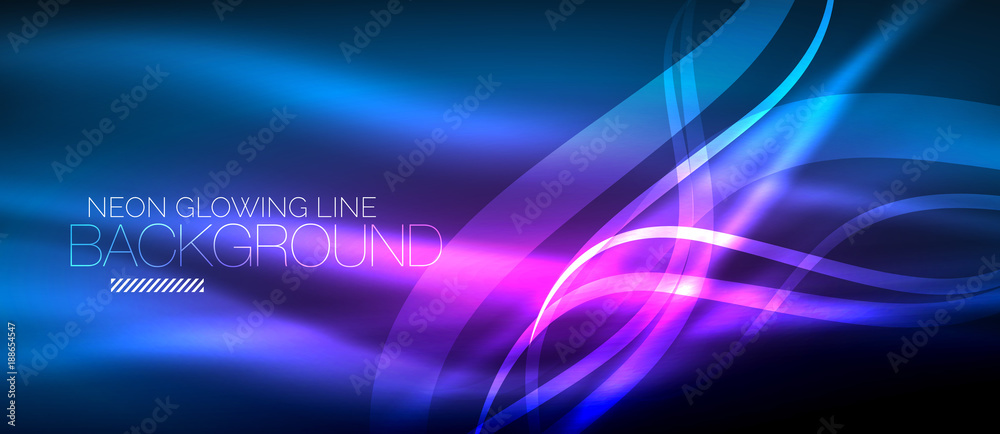 Neon blue elegant smooth wave lines digital abstract background Neon blue elegant smooth wave lines digital abstract background