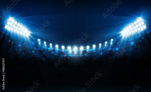 Bright stadium lights vector design. Vector illumination