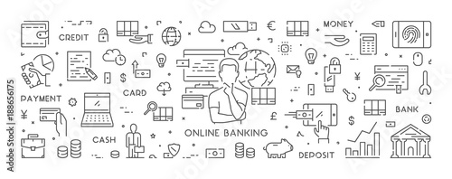 Line web banner for online banking