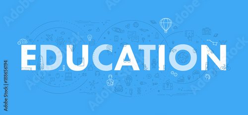 Vector line web concept for education