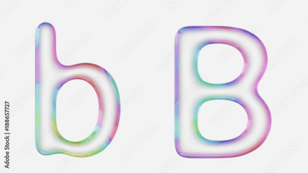 Vibrantly Colorful Upper and Lower Case b Rendered Using a Bubble Vibrantly Colorful Upper and Lower Case b Rendered Using a Bubble