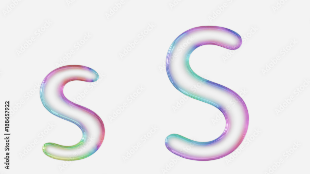 Vibrantly Colorful Upper and Lower Case s Rendered Using a Bubble Vibrantly Colorful Upper and Lower Case s Rendered Using a Bubble