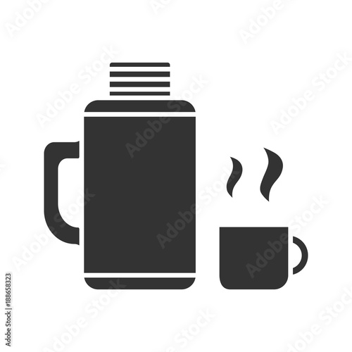 Thermos with cup glyph icon