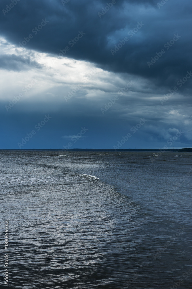 Dark day by gulf of Riga, Baltic sea.