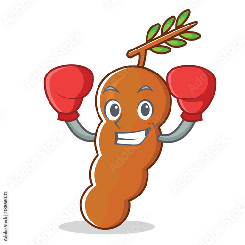 boxing tamarind character cartoon style