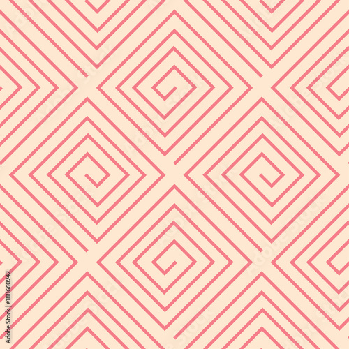 Red and beige geometric seamless pattern