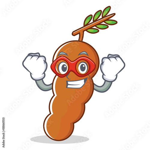 Super hero tamarind character cartoon style