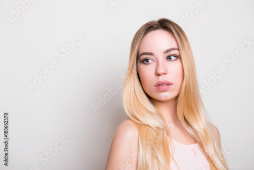 beautiful blonde woman with long hair