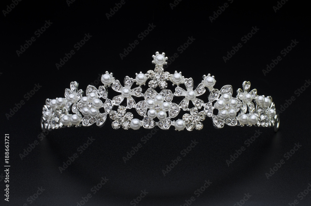tiara with pearls isolated on a black background tiara with pearls isolated on a black background