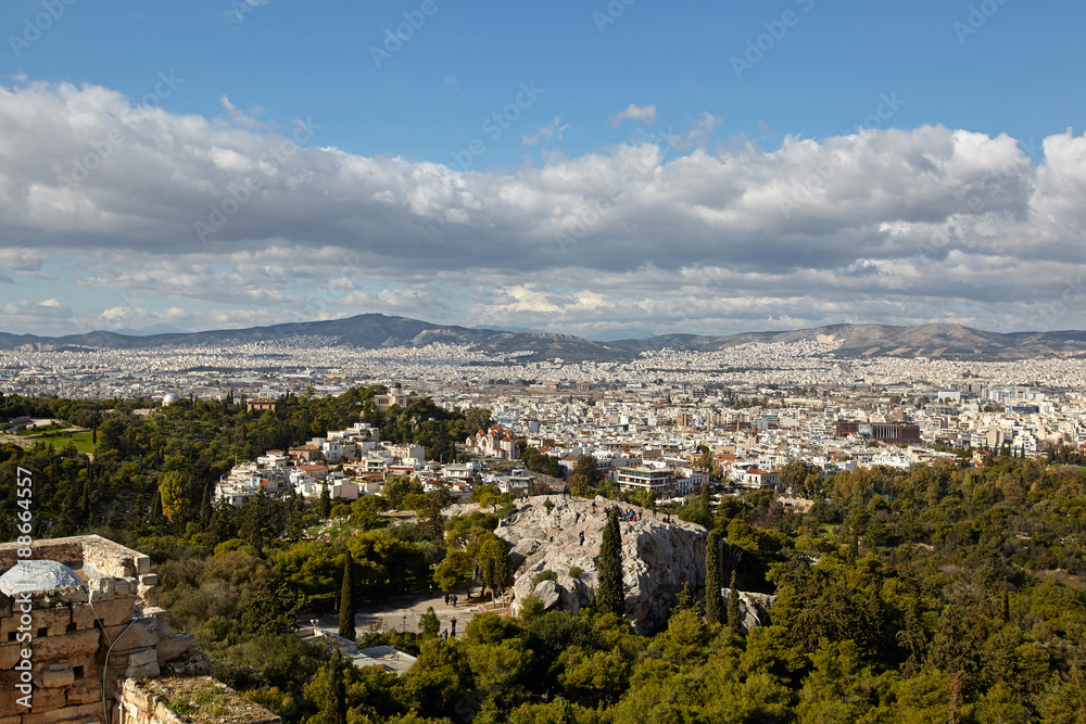 View of Athens city from Akropolis.