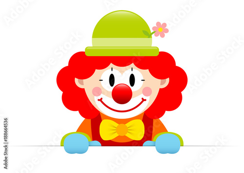 Fototapete Clown Red Hair Banner