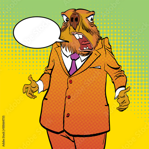 Happy Groundhog Day. Surprised groundhog.