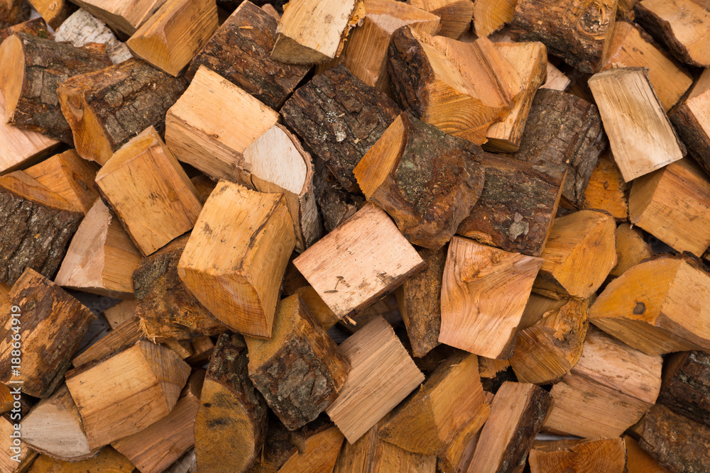background of chopped firewood closeup background of chopped firewood closeup